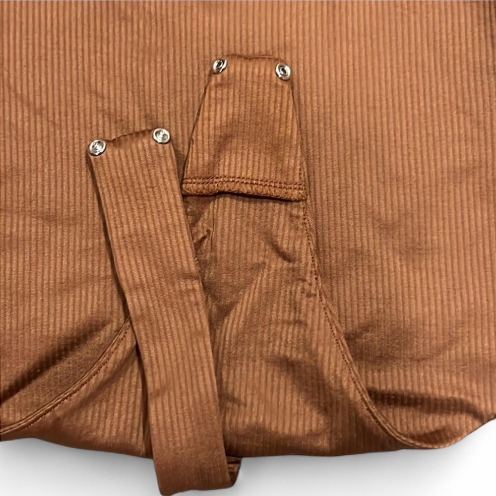 BP. Butter Ribbed Tank Bodysuit Kona Brown XS - Picture 6 of 9